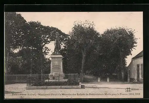 AK Boiscommun, Monument élevé à la Mémoire des Enfants