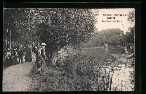 AK Orléans-Olivet, La Péche au Bords du Loiret