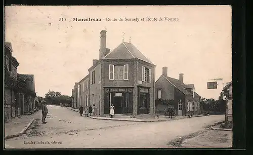 AK Menestreau, Route de Sennely et Route de Vouzon