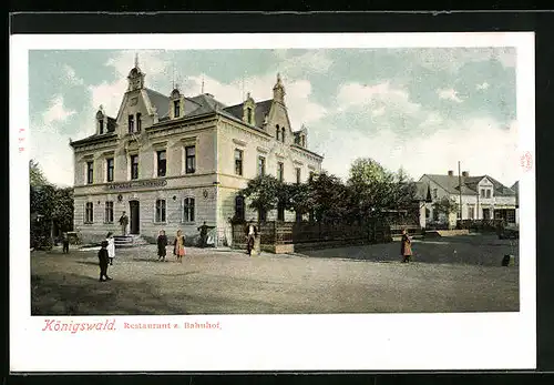 AK Dresden-Königswald, Restaurant zum Bahnhof