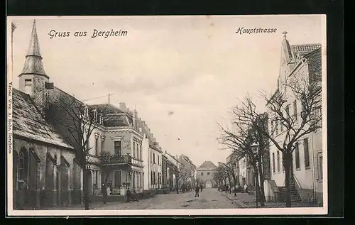 AK Bergheim, Hautpstrasse mit Hotel Weidenbach