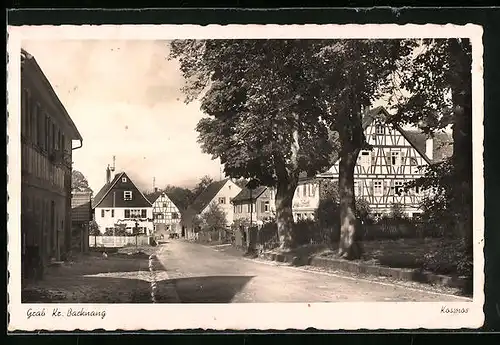 AK Grab /Kr. Backnang, Strassenpartie mit Gasthaus