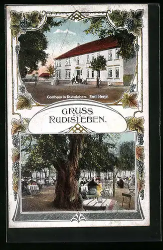 AK Rudisleben, Gasthaus von Emil Hergt