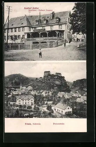 AK Pottenstein /Fränk. Schweiz, Gasthof Distler von Robert Graser