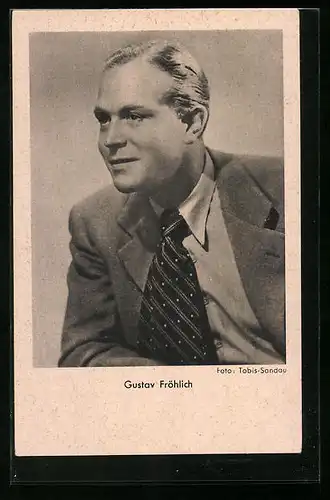 AK Schauspieler Gustav Fröhlich mit Anzug und Krawatte