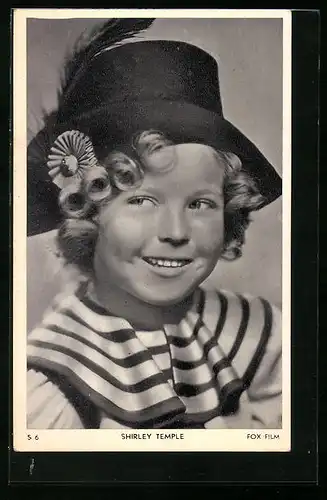 AK Schauspielerin Shirley Temple mit Hut