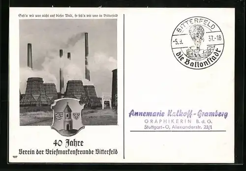 AK Bitterfeld, Ausstellung 40 Jahre Verein der Breifmarkenfreunde Bitterfeld