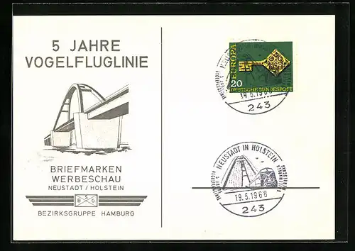 Künstler-AK Neustadt /Holstein, Briefmarken-Werbeschau, 19.05.1968