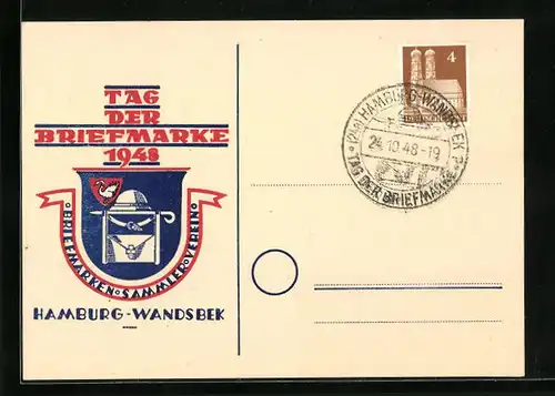 AK Hamburg-Wandsbek, Tag der Briefmarke 1948, Ausstellung