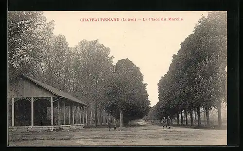 AK Chateau-Renard, La Place du Marche