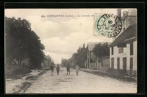 AK Cercottes, La Grande Rue