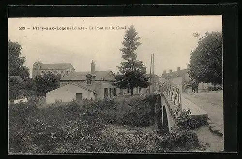 AK Vitry-aux-Loges, Le Pont sur le Canal