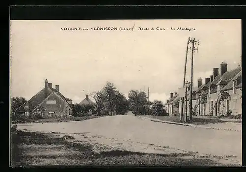 AK Nogent-sur-Vernisson, Route de Gien - La Montagne