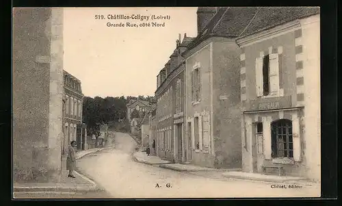 AK Chatillon-Coligny, Grande Rue, cote Nord