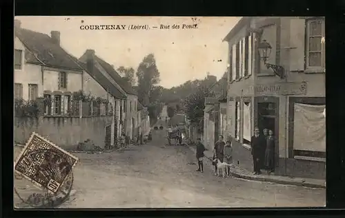 AK Courtenay, Rue des Ponts, Strassenpartie