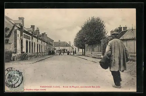 AK Varennes, Route de Nogent, surnommée Rue Jolie