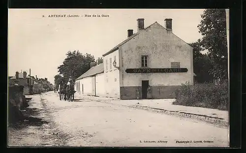 AK Artenay, Rue de la Gare, Cafe de la Gare