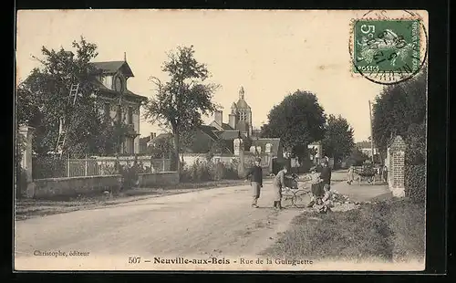 AK Neuville-aux-Bois, Rue de la Guinguette