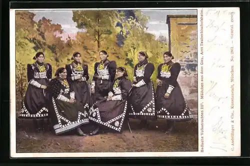 AK Tauberbischofsheim, Badische Volkstrachten