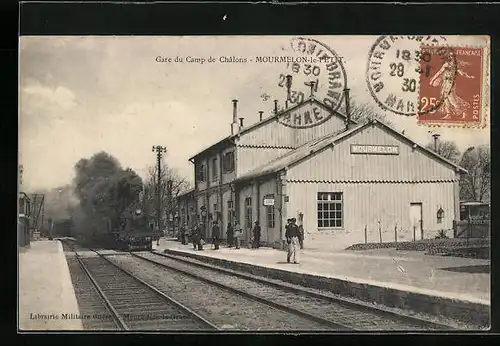 AK Mourmelon-le-Petit, Gare du Camp de Chalons, Bahnhof