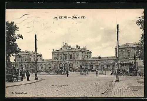 AK Reims, Gare de l`Est, Bahnhof