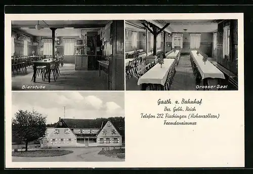 AK Fischingen /Hohenzollern, Gasthaus zum Bahnhof von G. Reich