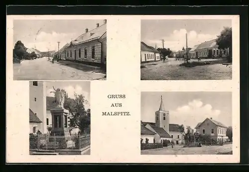 AK Malspitz, Denkmal, Strassenpartie, Ortspartie