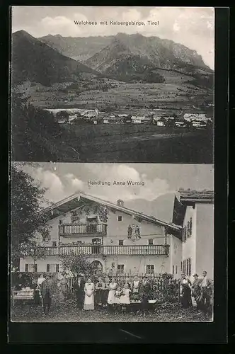 AK Walchsee, Handlung Anna Wurnig, Ortsansicht mit Kaisergebirge