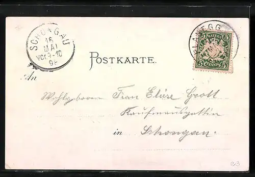 Lithographie Planegg, Gasthof Bavaria und Kirche Maria-Eich