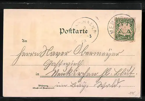 Lithographie Memmingen, Marktplatz, Krugsthor, Kempter-Thor, Rathaus