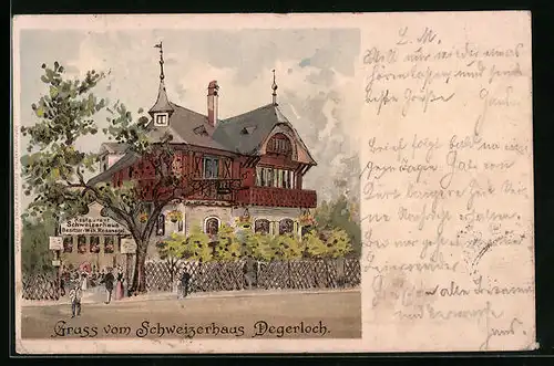 Lithographie Degerloch, Restaurant Schweizerhaus