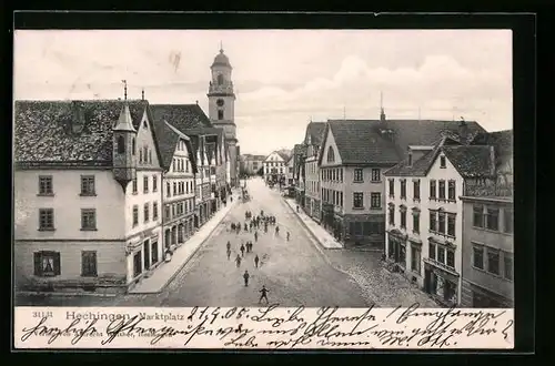 AK Hechingen, Strassenpartie am Marktplatz