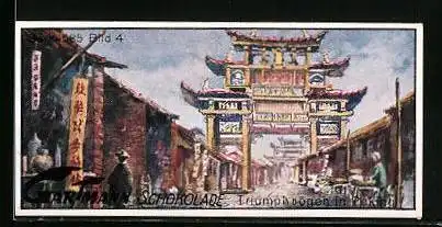 Sammelbild Gartmann Schokolade, China, Triumphbögen in Peking