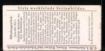 Sammelbild Gartmann Schokolade, Nibelungenlied, Siegfrieds Heimkehr