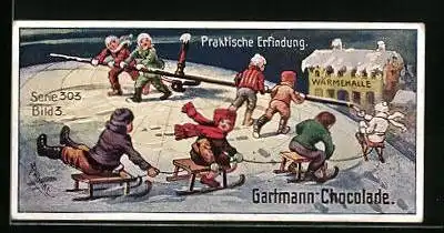 Sammelbild Gartmann Schokolade, Humoristisches vom Nordpol, Praktischer Erfindung