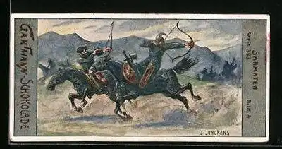 Sammelbild Gartmann Schokolade, Reitertypen aus alter Zeit, Sarmaten