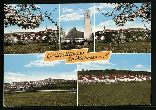 AK Grossbettlingen bei Nürtingen, Ortsansichten und Kirche