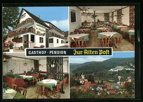 AK Unterleinleiter /Fr., Gasthof Pension Zur Alten Post, Ortsansicht aus der Vogelschau