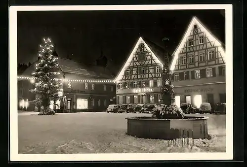AK Ebingen, Weihnachtsabend am Marktplatz