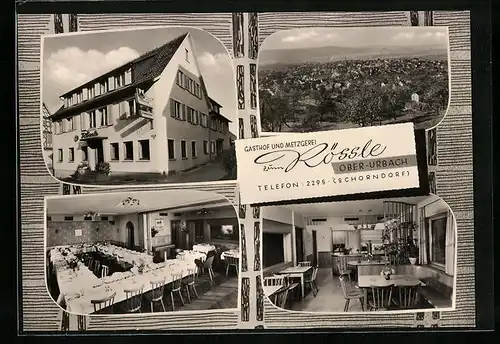 AK Ober-Urbach, Gasthof und Metzgerei Rössle