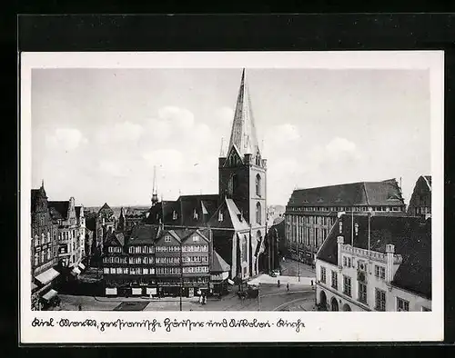 AK Kiel, Häuser und Nicolaikirche am Markt