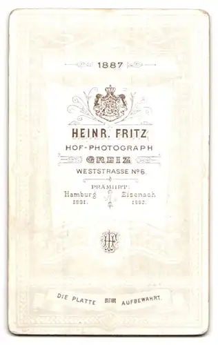 Fotografie H. Fritz, Greiz, Weststrasse 6, Schönes Fräulein mit Perlenkette