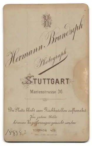 Fotografie Hermann Brandseph, Stuttgart, Marienstr. 36, Bürgerliche Dame mit Buch in der Hand