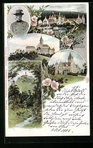 AK Altenburg, Schloss Fröhliche Wiederkunft, Leuchtenburg, Herzog Ernst von Sachsen-Altenburg