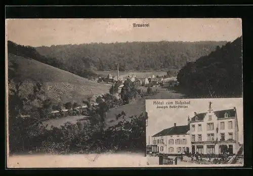 AK Fentsch, Hotel zum Bahnhof, Brauerei