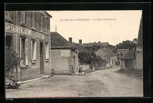 AK La Selle-en-Hermois, La Rue Principale, Strassenpartie