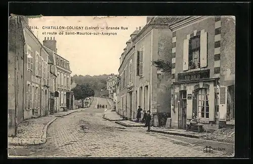 AK Chatillon-Coligny, Grande Rue et route de Saint-Maurice-sur-Aveyron