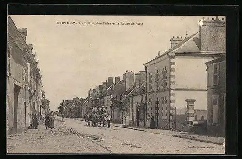 AK Chevilly, L`Ecole des Filles et la Route de Paris