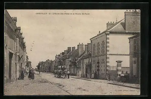 AK Chevilly, L`Ecole des Filles et la Route de Paris