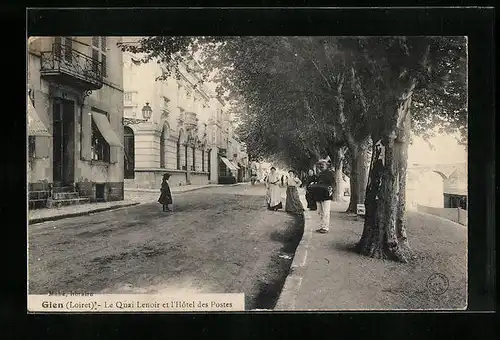 AK Gien, Le Quai Lenoir et l'Hôtel des Postes